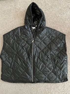 Calvin Klein Black Quilted Jacket Puffer Vest with Hood